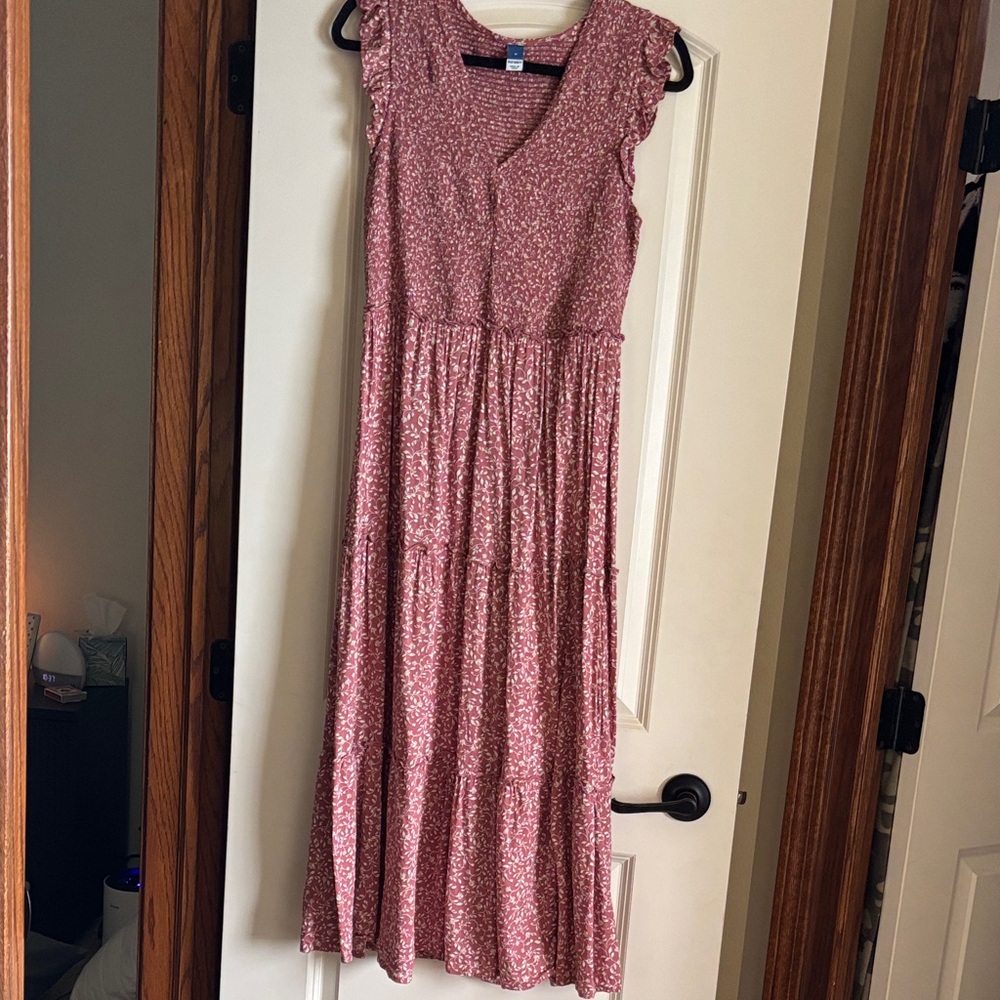 Old Navy Red Floral Maxi Dress